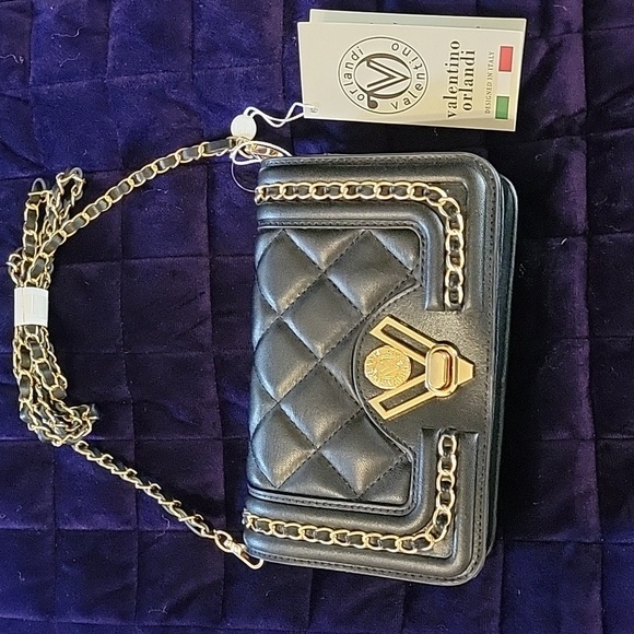 Valentino Orlandi Black Quilted Women's Bag NWT - Picture 3 of 8